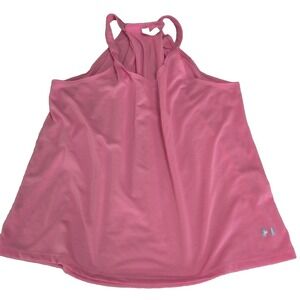 Under Armour Tank Top Womens Small Pink Excellent HeatGear Crossover Back Loose